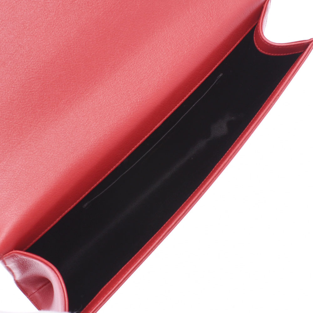 SAINT LAURENT calfskin clutch bag red - Picture 9 of 11